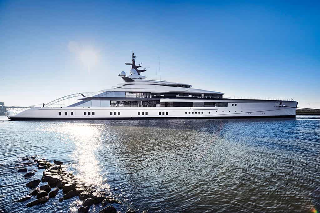 THe 109-meter-long superyacht has been launched