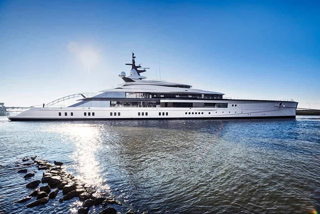 Die 109 Meter lange Superyacht wurde vom Stapel gelassen